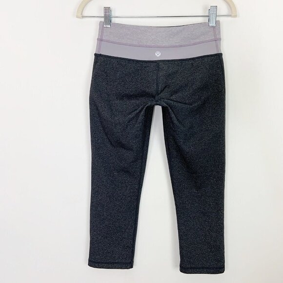 Lululemon Wunder Groove Crop Leggings Women’s Size 4 Gray Lavender - Picture 3 of 7